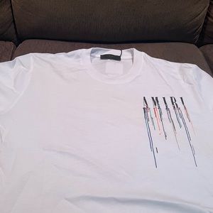White XL Amiri drip shirt